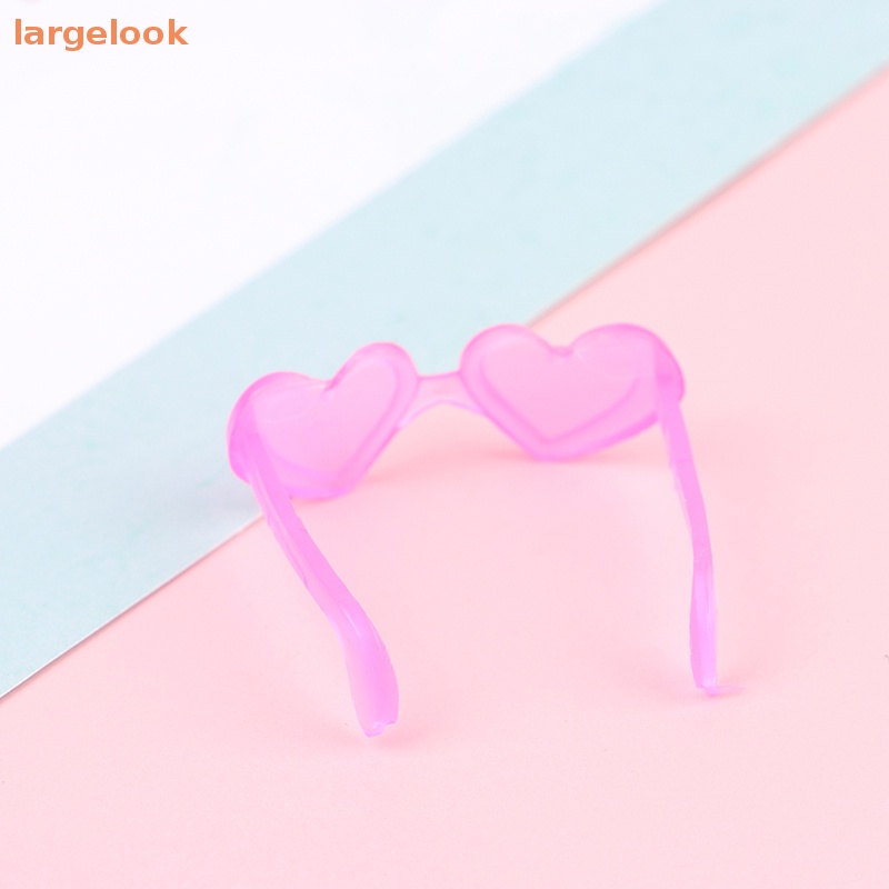 Set 10 Kính Mắt Gọng Nhựa Hình Trái Tim Mini Tỉ Lệ 1 / 6 Cho Nhà Búp Bê