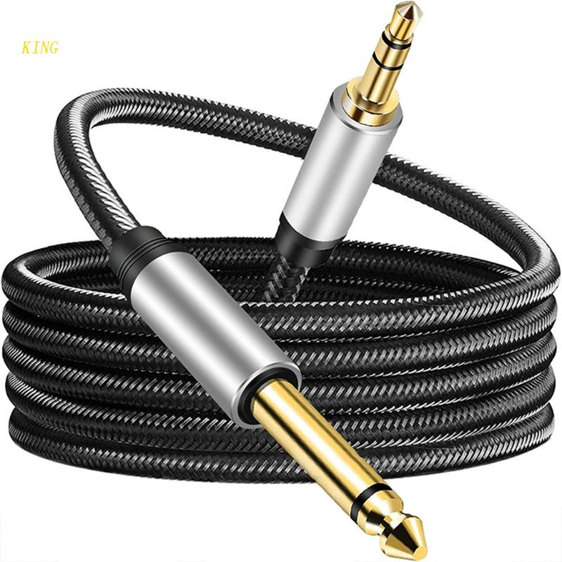 Dây Cáp Âm Thanh Nối Cổng 3.5mm TRS Sang 6.5mm TS AUX Bằng Nylon Mạ Vàng