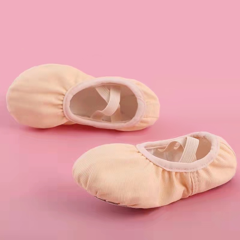 Giày Múa Ba Lê Vải Canvas Đế Mềm Cột Dây Co Giãn Chuyên Nghiệp Cho Người Lớn Và Trẻ Em