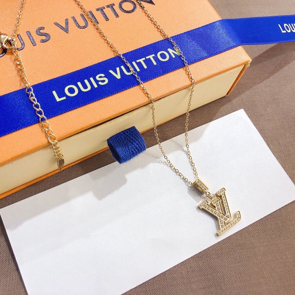 Vòng cổ Thép Titan Họa Tiết lv louis vuitton Thanh Lịch Cho Nam Và Nữ