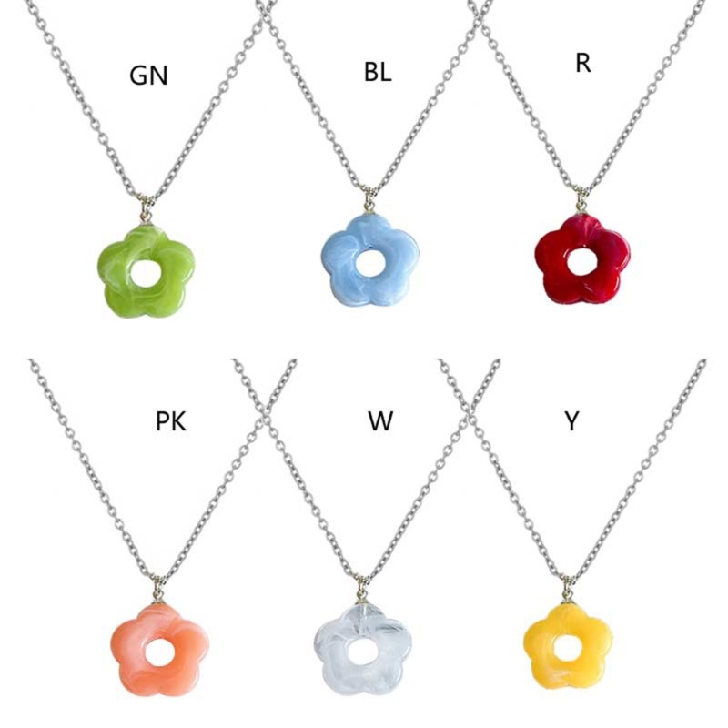 Vòng Cổ Choker Y2K Mặt Acrylic Hình Hoa Đơn Giản Ngọt Ngào Thời Trang
