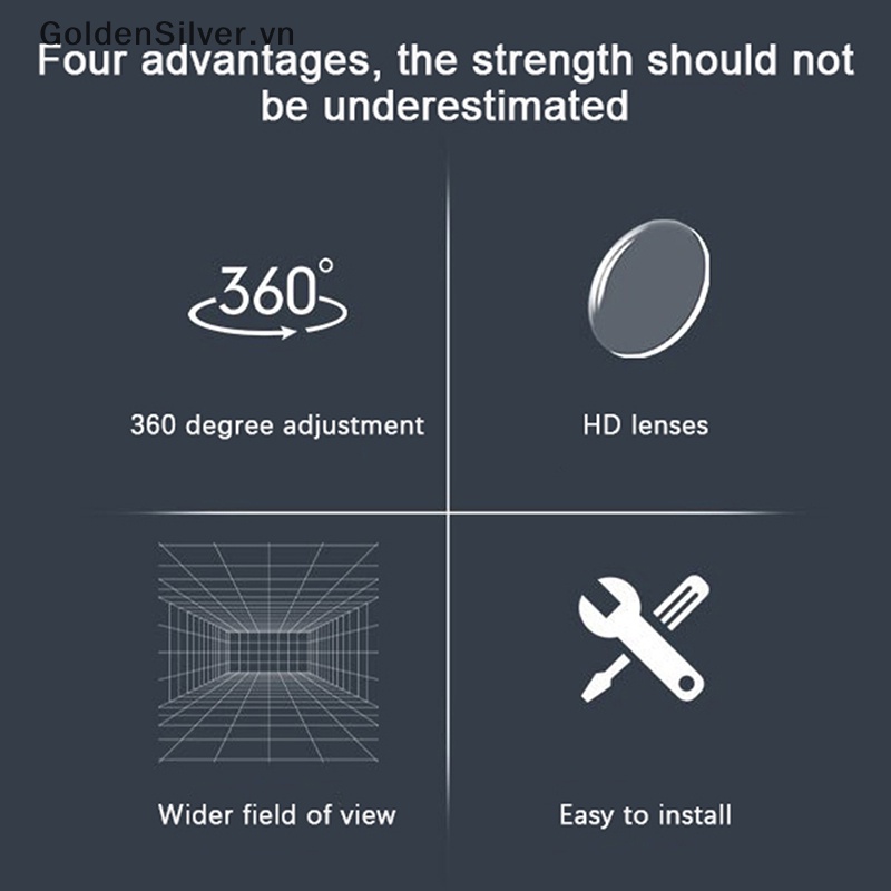 Gương Chiếu Hậu Góc Rộng Màu Vàng Bạc Gắn Tay Lái Xe Đạp