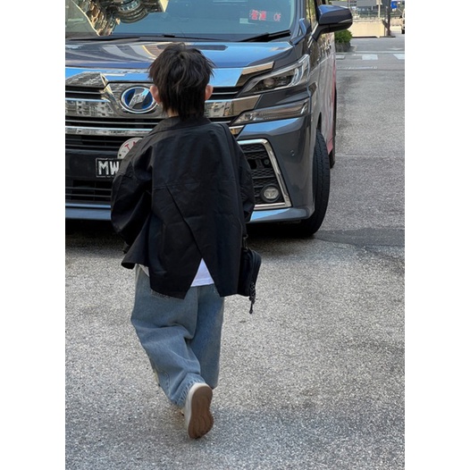 Áo Sơmi dài tay xẻ tà sau phong cách hàn Quốc cho bé