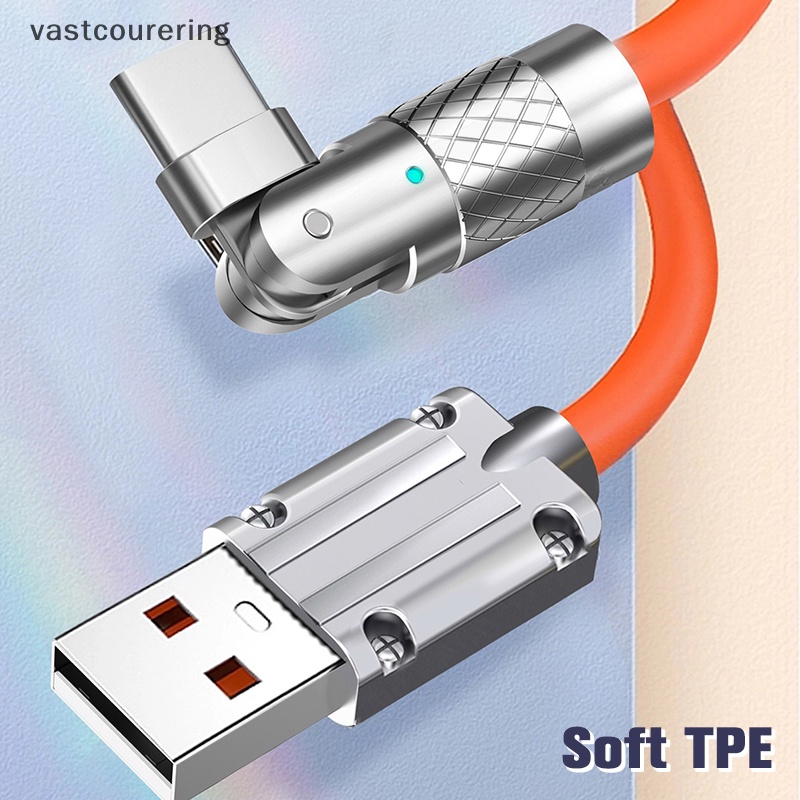 Cáp Sạc Nhanh Type C 180 120W 6A Bằng Silicone Tiện Dụng° Dây Cáp EN EN Ene Có Thể Xoay Được