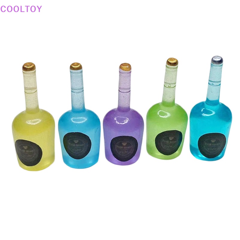 Bộ 5 Bình Nước Đồ Chơi Mini Bằng Nhựa Resin Dạ Quang Hình Hoạt Hình Dễ Thương Trang Trí Đồ Trang Sức Thủ Công DIY