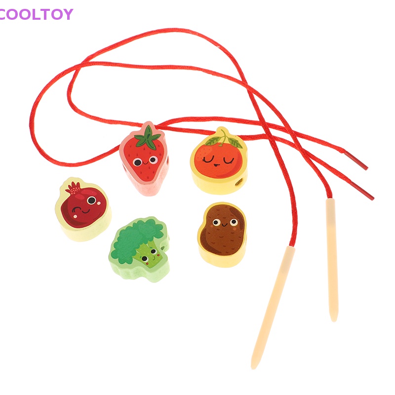 Cooltoy Set 12 / 16 / 23 / 25 Hạt Xâu Chuỗi Hình Động Vật / Trái Cây Hoạt Hình Đồ Chơi Giáo Dục Cho Bé DIY