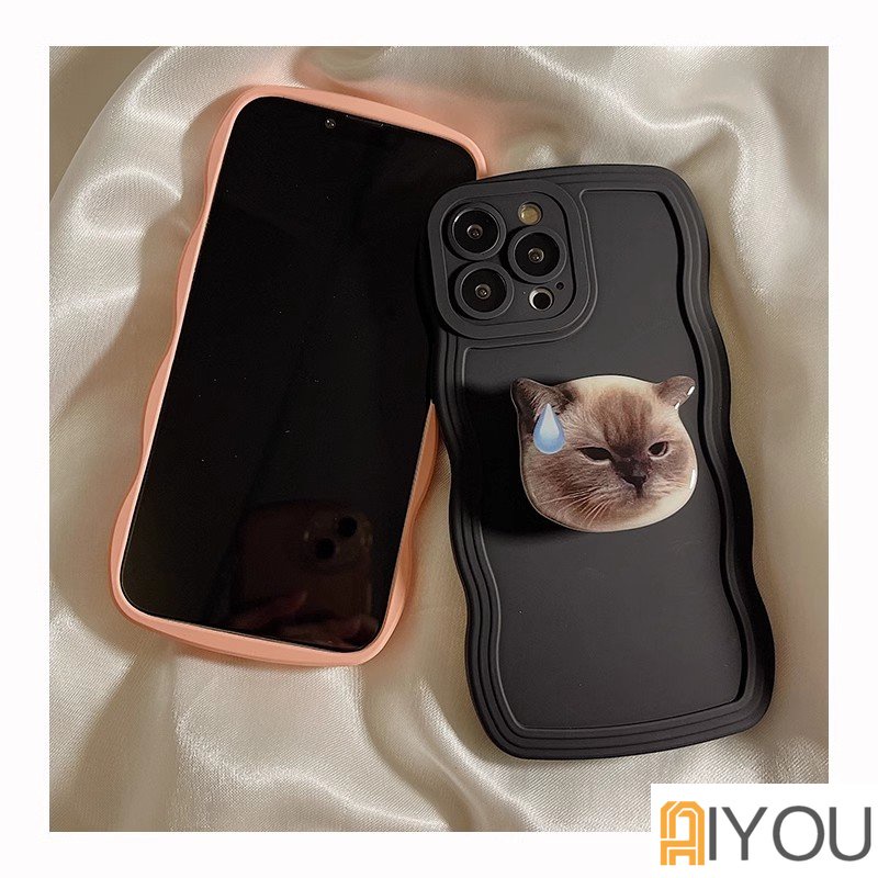 Ốp Điện Thoại Silicone Dẻo Mềm Họa Tiết Sóng Biển 3D Có Giá Đỡ Cho iPhone 14 13 11 12 Pro MAX Mini 6 6s 7 8 Plus 7plus 8plus 6plus 6splus 7 + 8 + X XR XS MAX 11Pro