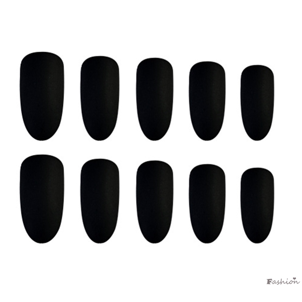 Bộ Móng Tay Giả Màu Đen Họa Tiết Lá Dễ Sử Dụng Tiết Kiệm Thời Gian &amp; Năng Lượng