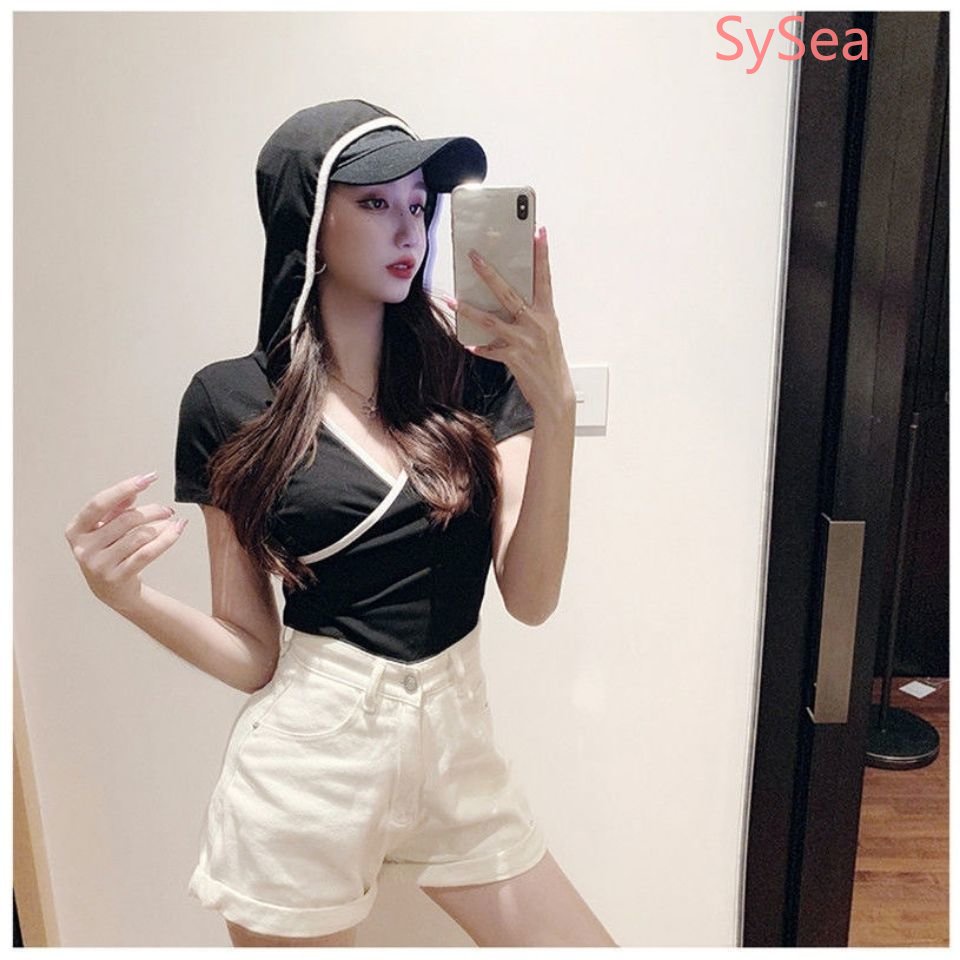 Áo Hoodie Ngắn Tay Phong Cách Retro Thời Trang Mùa Hè Cho Nữ