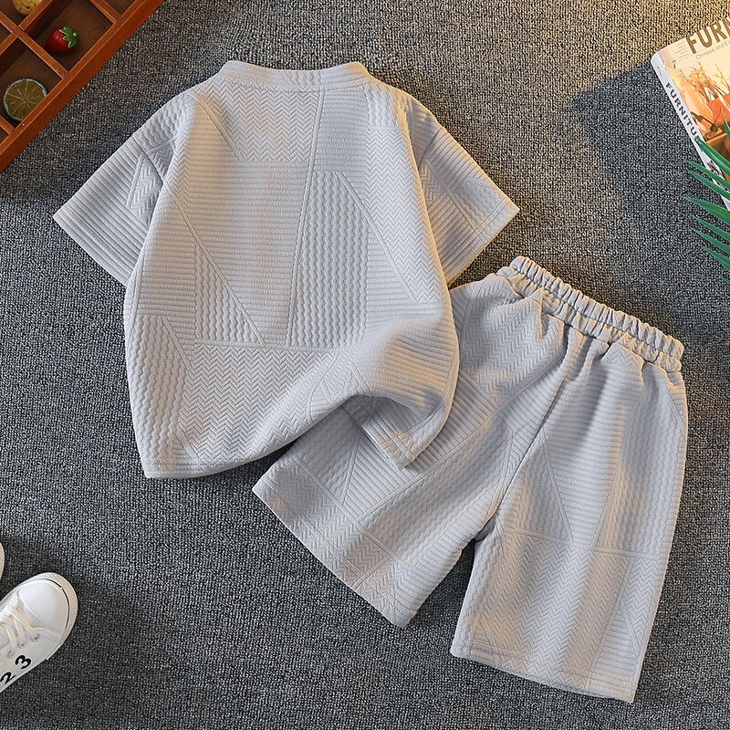 Bộ Quần Áo Tay Ngắn Thiết Kế Mỏng Năng Động Thời Trang Mùa Hè Dành Cho Bé Trai