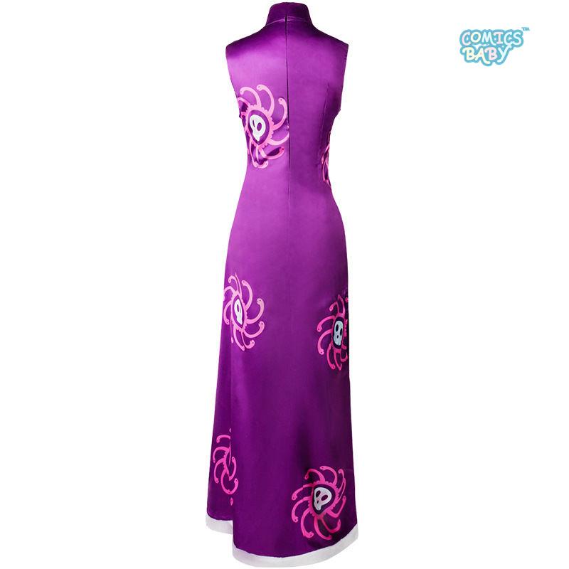 Anime ONE PIECE Boa Hancock Cosplay Costume Snake Princess cheongsam Long Sleeve Kimono Women Dress  Halloween Uniform Suit
