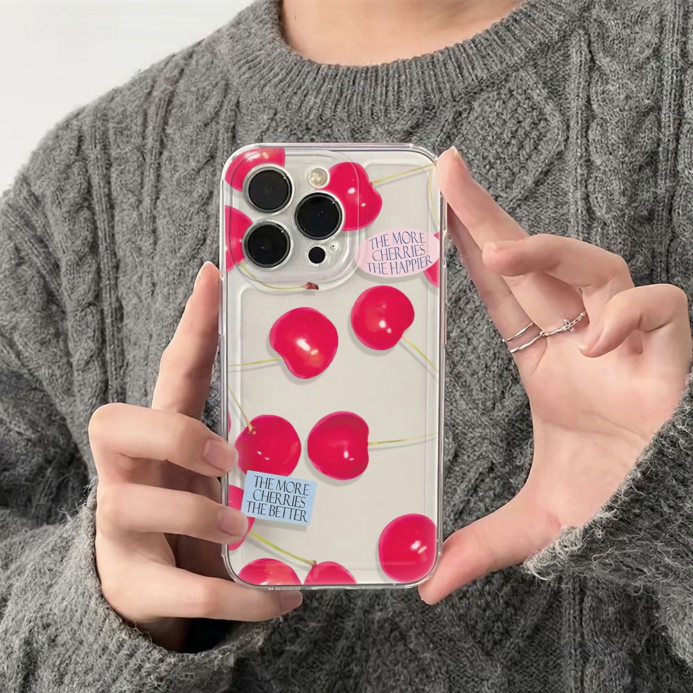 ✅Ốp Điện Thoại Dẻo Họa Tiết Trái Cherry To Dễ Thương Chống Sốc Cho iPhone12 13 plus78 11 max 6In14Pro