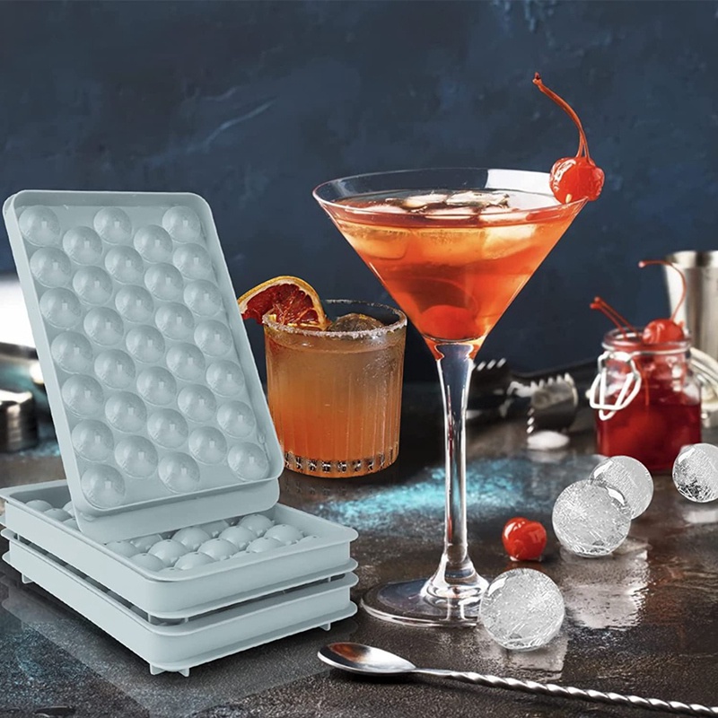 Khay Làm Đá Hình Tròn / Vuông Tiện Dụng Cho Làm Đá Viên Cocktail