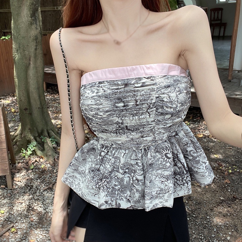 Áo Thun Ba Lỗ In Họa Tiết Màu Tương Phản Thời Trang Cho Nữ