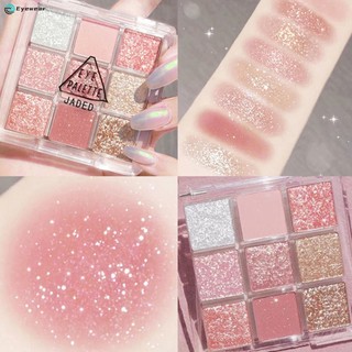Jaded Cao Sắc Tố Lâu Dài Eyeshadow Cao Đĩa Bột Nhỏ Gọn Không Thấm Nước Focallure Eyeshadow Palette Trọng Lượng Nhẹ 9 Màu Mắt