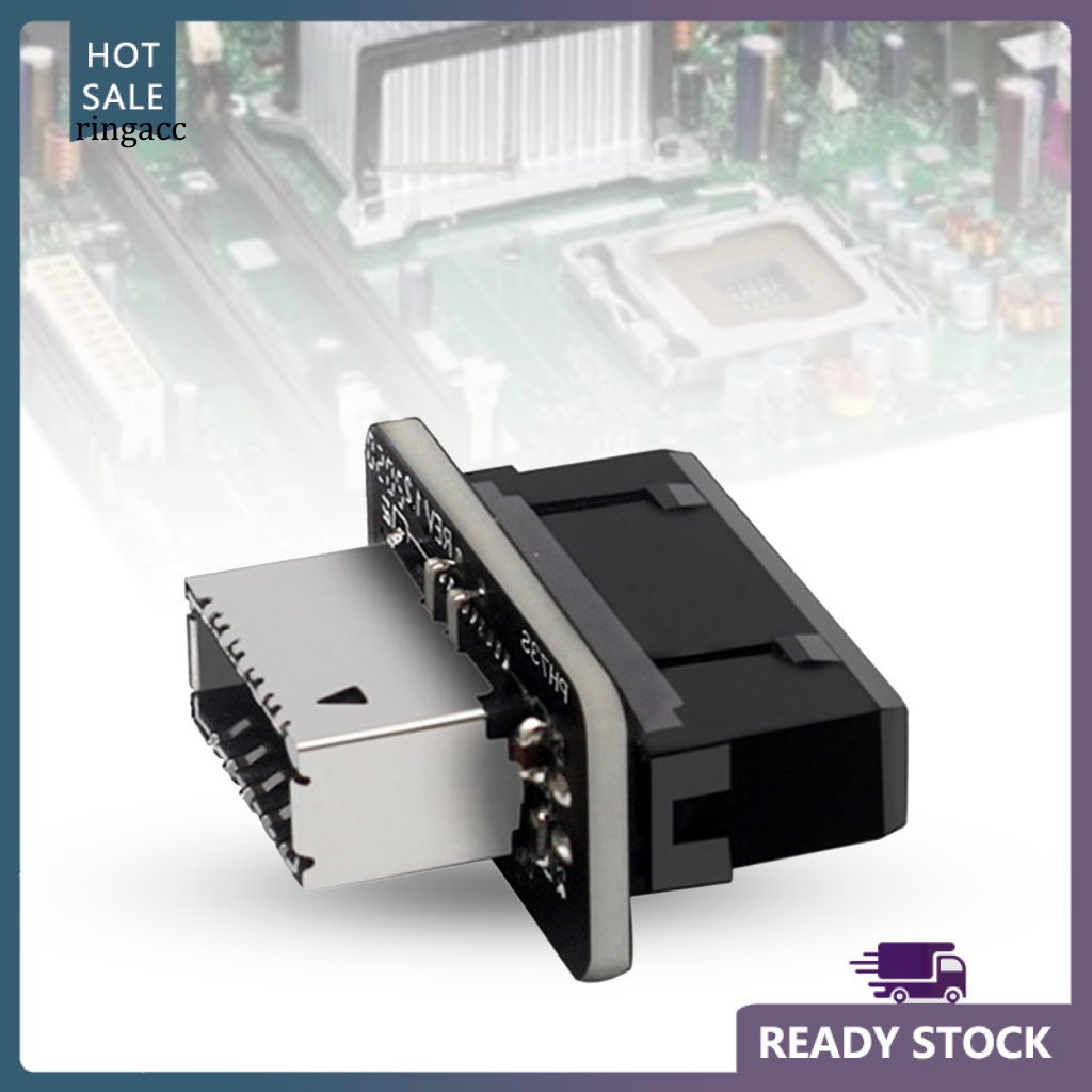 Đầu Chuyển Đổi USB 3.0 19P Sang Type-C 90 Độ Chống Nhiễu Cho Máy Tính Thẻ