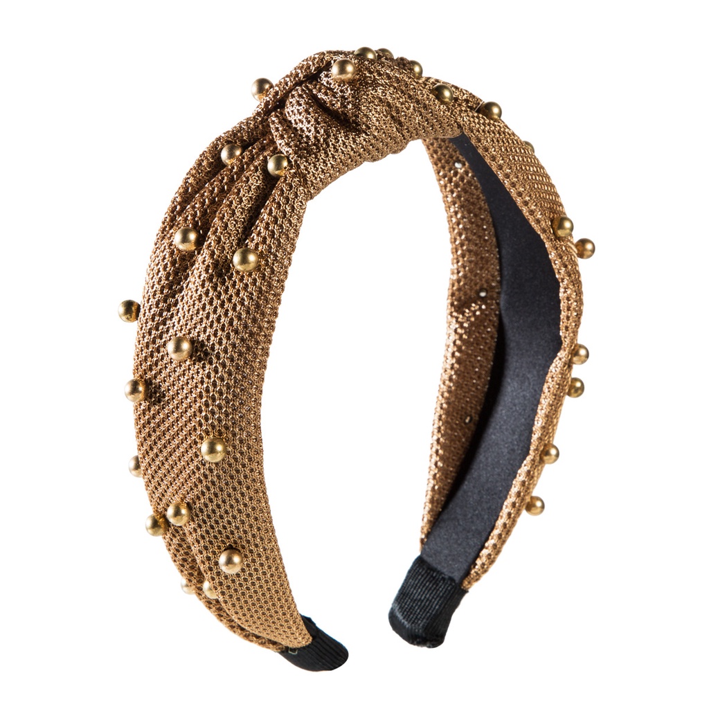 Băng Đô Cài Tóc Vải Nhung Đính Ngọc Trai Nhân Tạo Thời Trang