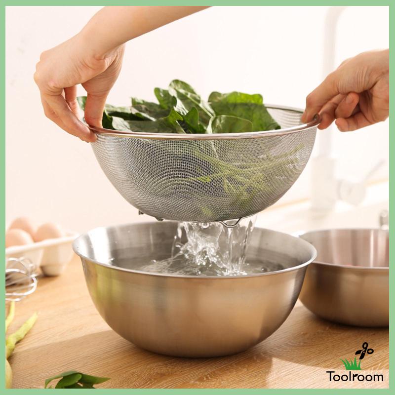 Set 2 Tô Đựng Trái Cây Bằng Thép Không Gỉ 304 Cao Cấp