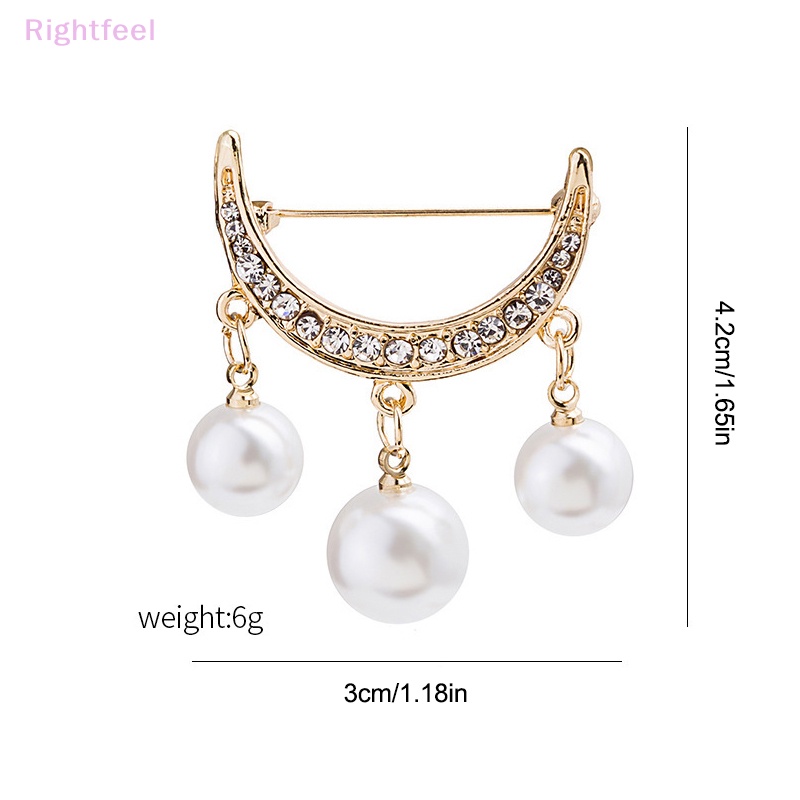 Ghim Cài Áo Hình Mặt Trăng Đính Ngọc Trai Nhân Tạo Thời Trang Mới