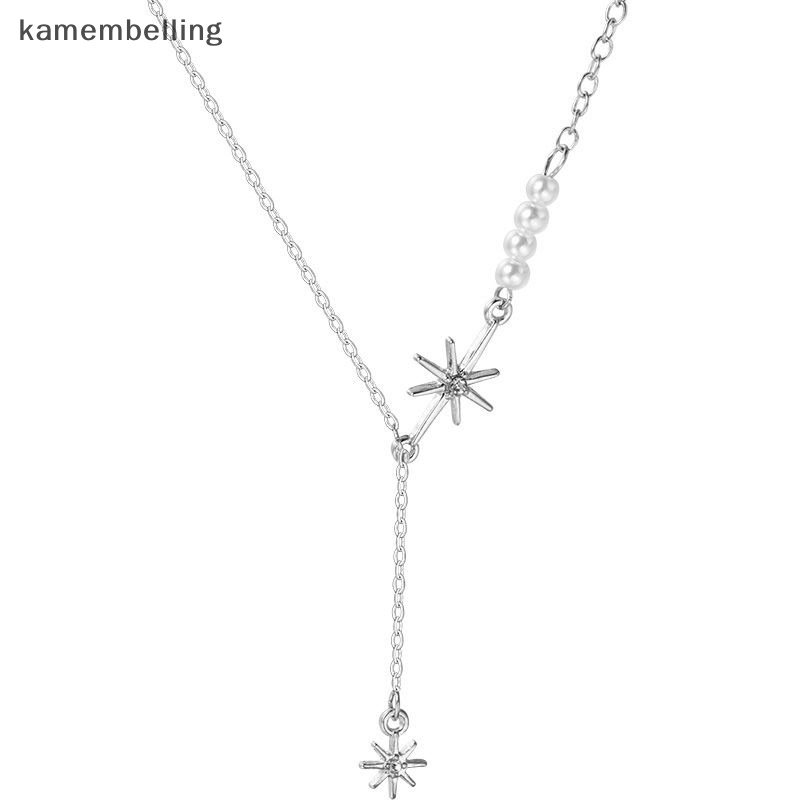 Kamembelling Vòng cổ Mặt Hình Ngôi Sao Đính Ngọc Trai Zircon Thời Trang Mùa Hè Cho Nữ EN