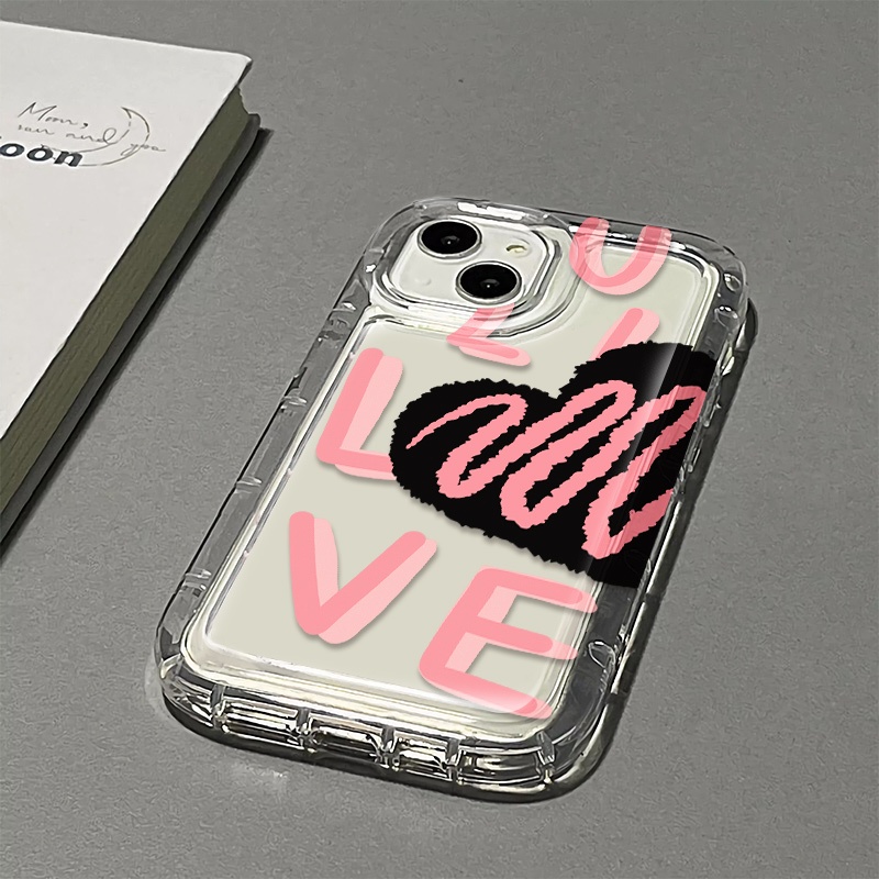 Ốp Điện Thoại Silicon TPU Mềm Trong Suốt Chống Sốc In Họa Tiết Trái Tim Cho IPhone 14 13 11 12 Pro XS Max X XR 7 + 8 Plus