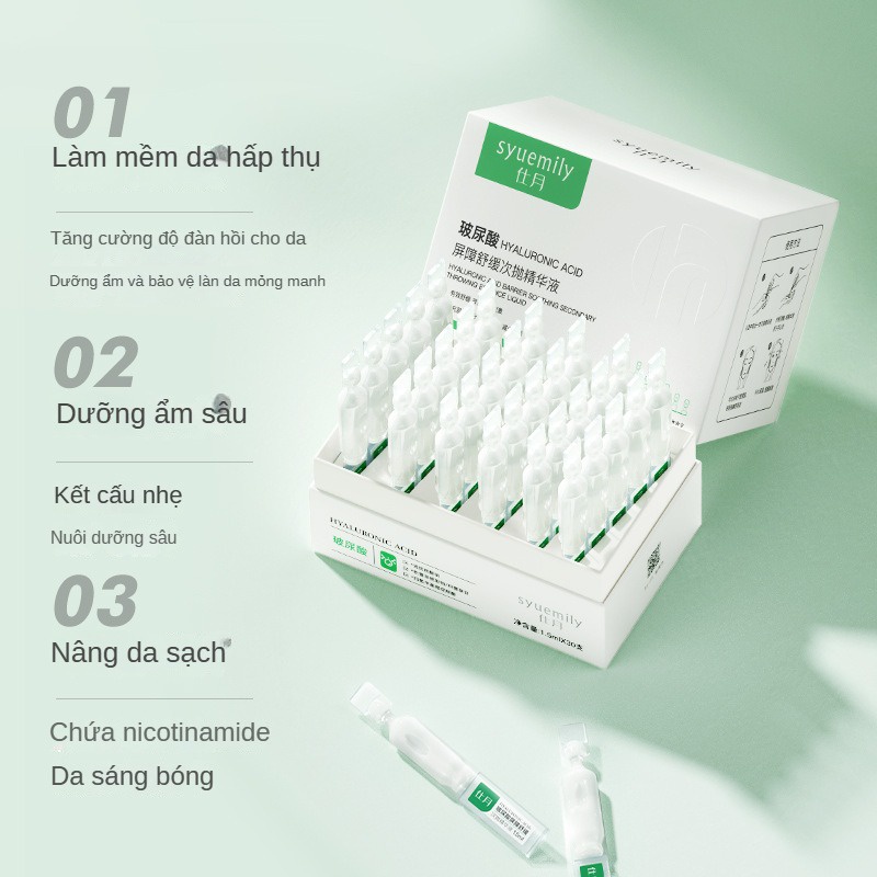 Set 30 Serum Hyaluronic Acid Làm Dịu Da Giảm Mụn Thu Nhỏ Lỗ Chân Lông Siêu Ấm 1.5ml