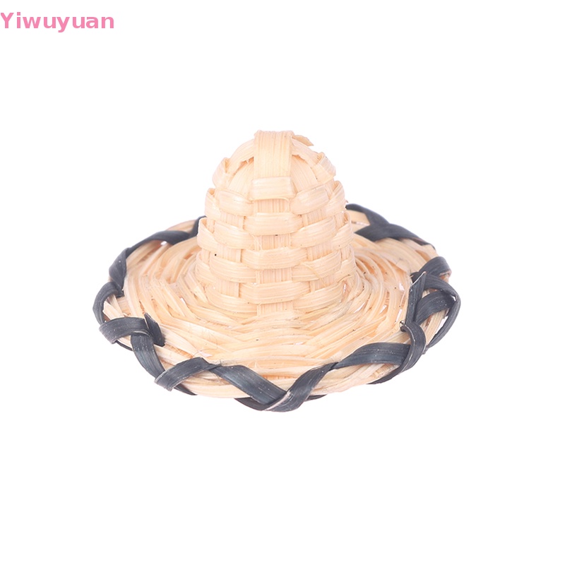 < Yiwuyuan > Nón Rơm Mini Đan Tay Trang Trí Nhà Búp Bê Thu Nhỏ Mới