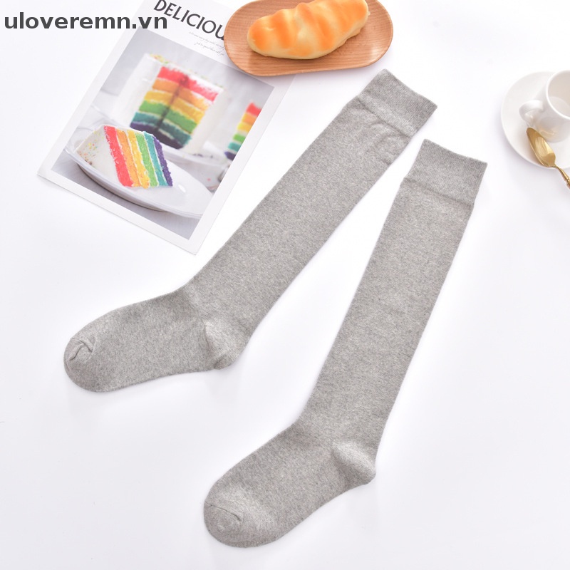 1 Đôi Tất Chân Cotton Giữ Ấm Màu Sắc Đơn Giản Cho Nữ