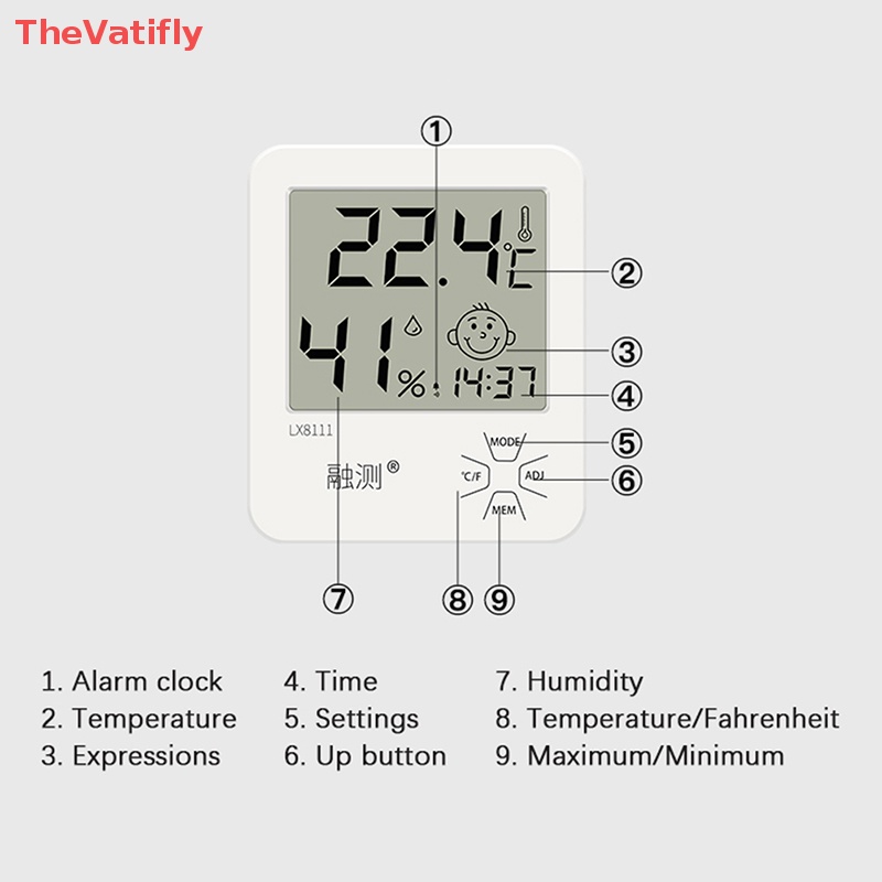 Nhiệt Kế Điện Tử Màn Hình LCD Kỹ Thuật Số Đo Nhiệt Độ Và Độ Ẩm Độ Chính Xác Cao Dùng Trong Nhà