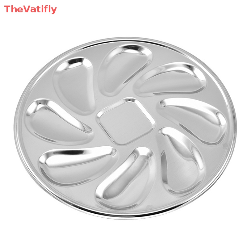 Đĩa Đựng Thức Ăn Bằng Thép Không Gỉ 8 Ngăn Tiện Dụng