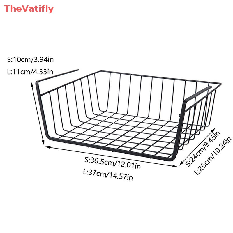 [TheVatifly] Giỏ Sắt Treo Dưới Bàn Đựng Tài Liệu Sắp Xếp Gọn Gàng Cho Nhà Bếp Tủ Quần Áo