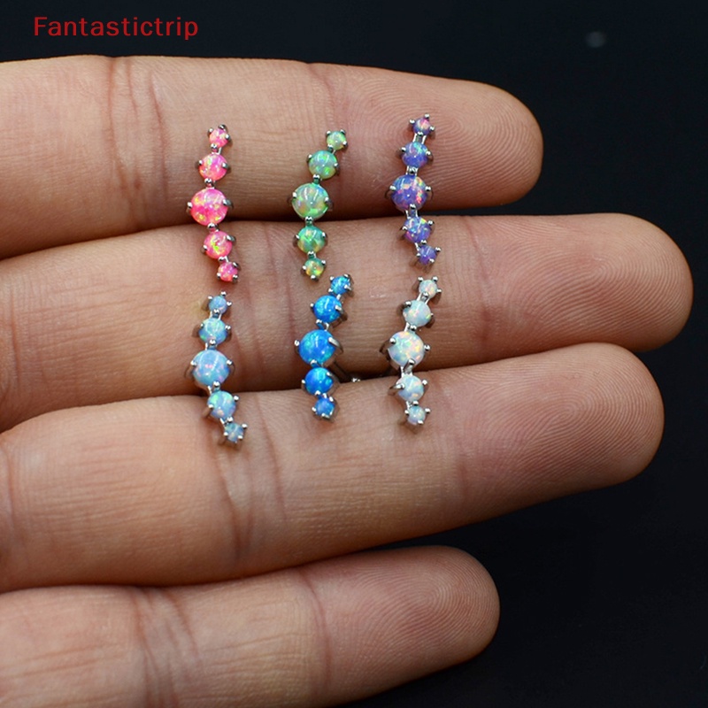 1 Khuyên Tai Dạng Xoắn Ốc Đính Đá Opal Nhiều Màu Thời Trang Mới Cho Nữ