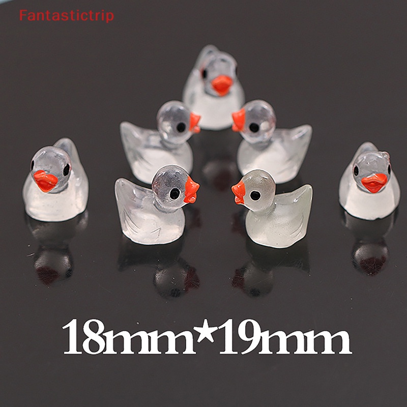 [Fantastictrip] Set 10 Chú Vịt Nhỏ Bằng Nhựa Phát Sáng Trong Bóng Tối Trang Trí Vườn Dễ Thương Mới