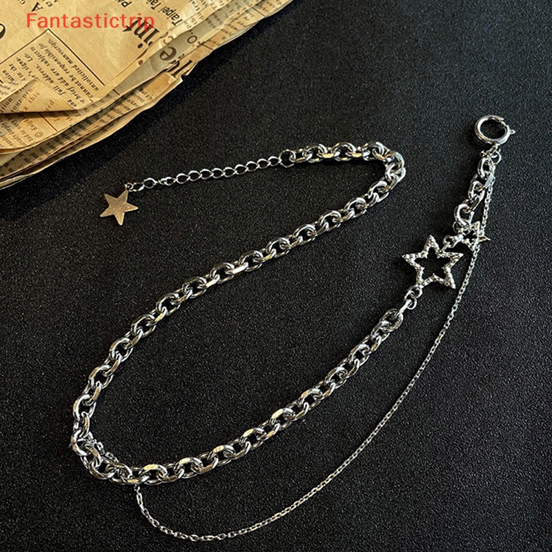Vòng Cổ Choker Y2k Nhiều Lớp Đính Đá Zircon Hình Ngôi Sao Lấp Lánh Thời Trang Cho Nữ