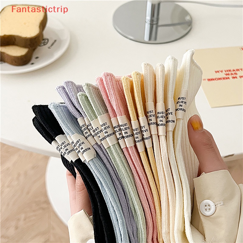 1 Đôi Vớ Cotton Thoáng Khí Nhiều Màu Sắc Phong Cách Nhật Bản Cho Nữ