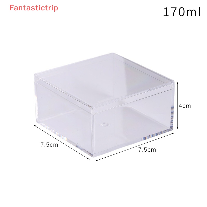 Hộp Nhựa Vuông Nhỏ 170ml 7.5cm Đựng Kẹo Sô Cô La Có Nắp Đậy Mới