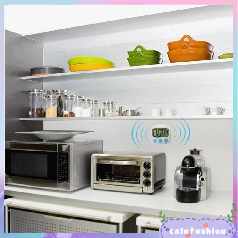 Đồng Hồ Hẹn Giờ Nấu Ăn Bằng Nhựa Màn Hình LCD Đếm Ngược Chữ Tiếng Anh Trung 2023