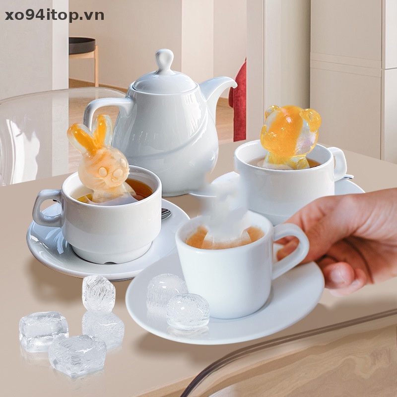 Khuôn Silicon Làm Đá / Xà Phòng / Bánh / Cà Phê Hình Gấu 3D