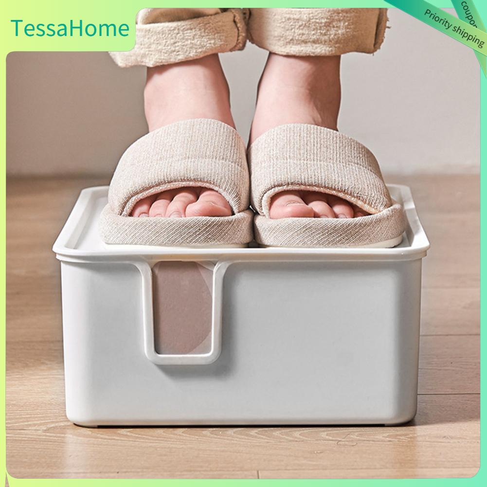 TessaHome Vớ Sắp Xếp Lưu Trữ Nắp Nhựa Chống Bụi Khe Cắm Thẻ Thiết Kế Quần Lót Hộp Bảo Quản Sock