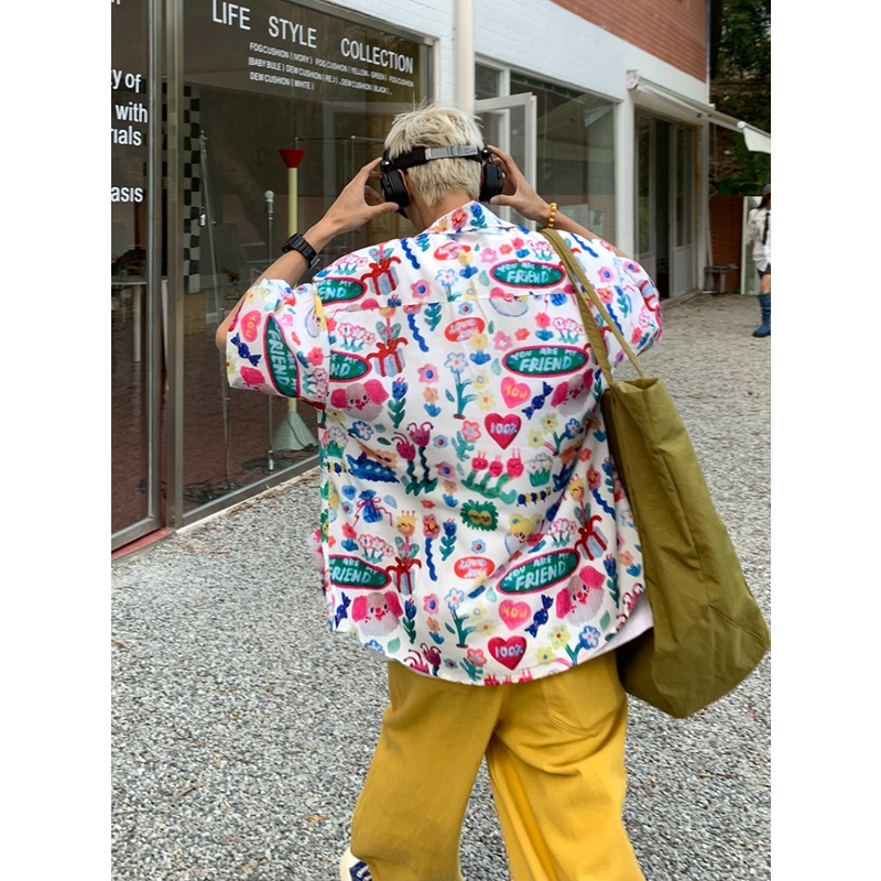 Áo Thun Cotton Mỏng Dáng Rộng Ngắn Tay In Hình Đường Phố Mỹ Thời Trang Mùa Hè 2023