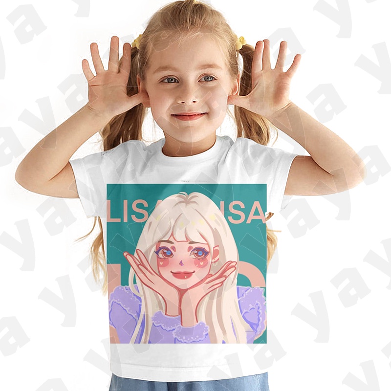 Áo Thun Tay Ngắn In Hình Blackpink 3D Thời Trang Mùa Hè Cho Bé Gái