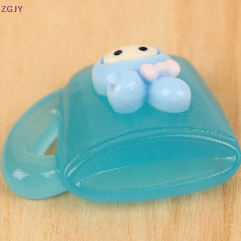 Set 5 Phụ Kiện Trang Trí Điện Thoại Hình Cốc Nước Dạ Quang Dễ Thương DIY Mới