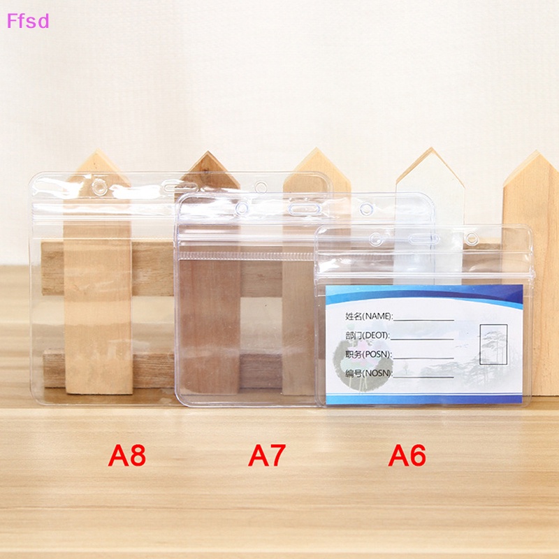 {Ffsd} Set 10 Túi Đựng Thẻ ID / Thẻ ID Đeo Trước Ngực Mềm Bóng Trong Suốt Chống Thấm Nước Bền Chống Va Chạm * Bán Chạy