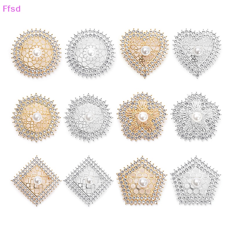 {Ffsd} Ghim Cài Áo Hình Đa Giác Đính Đá Thời Trang Đơn Giản