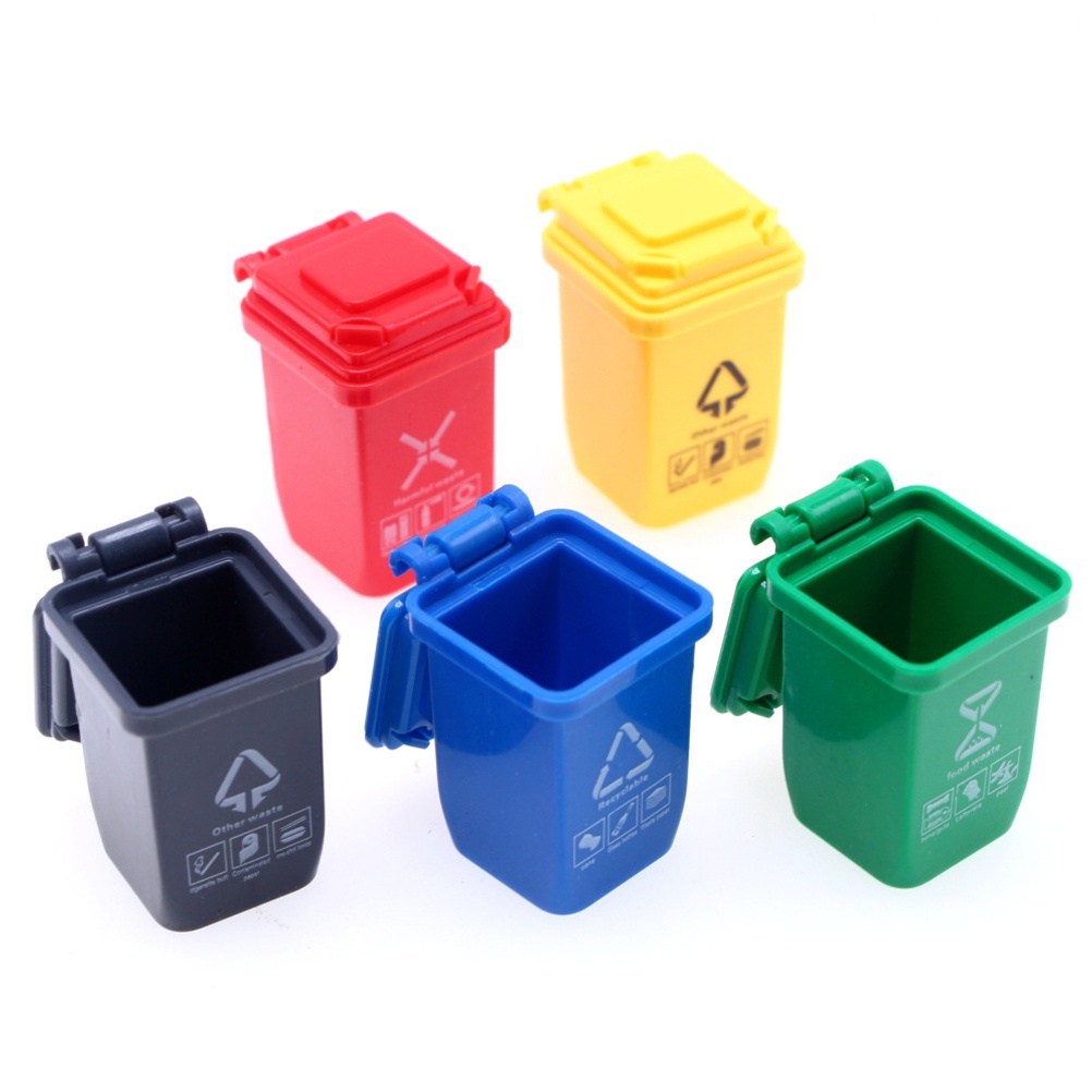 Set 5 Thùng Rác Mini Đồ Chơi Cho Nhà Búp Bê