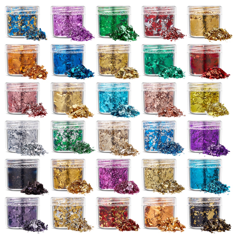 Set 30 Lá Vàng Nhiều Màu Sắc Dùng Trang Trí Móng Tay Nghệ Thuật