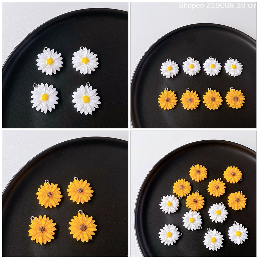 Set 20 Mặt Vòng cổ Hình Bánh Kem / Bông Hoa Bằng Nhựa Resin Charms