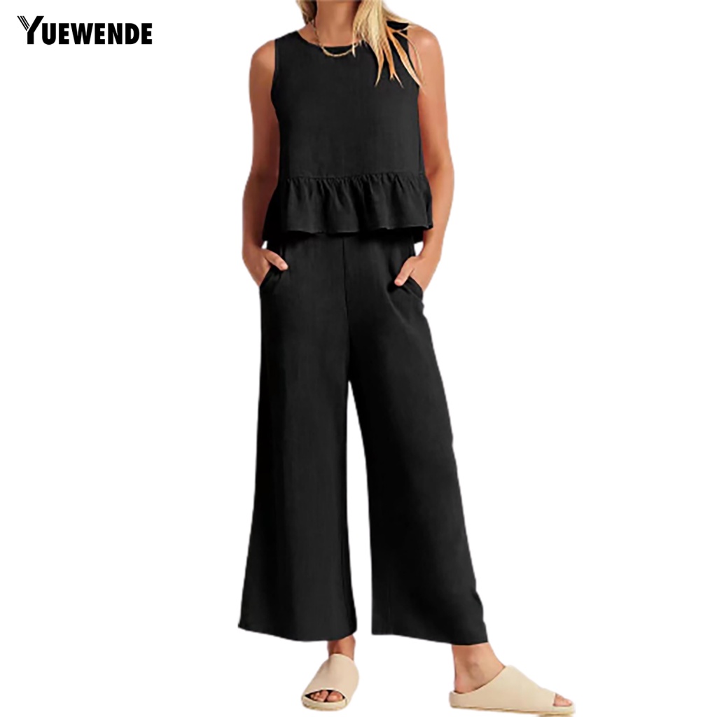 Ym.b Set 2 Bộ Trang Phục Viền Bèo Nhún Cho Nữ