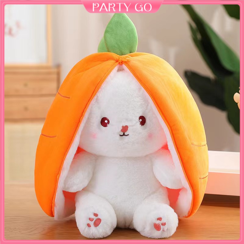 1 Thỏ Nhồi Bông Mềm Mại 18cm Giấu Trò Chơi Thỏ / Cà Rốt / Dâu Tây
