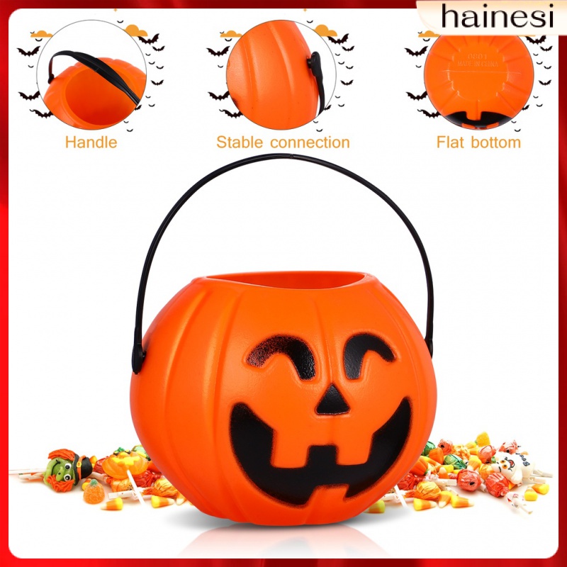 Giỏ Nhựa Mini Đựng Kẹo Giá Đỡ Hình Quả Bí Ngô Trang Trí